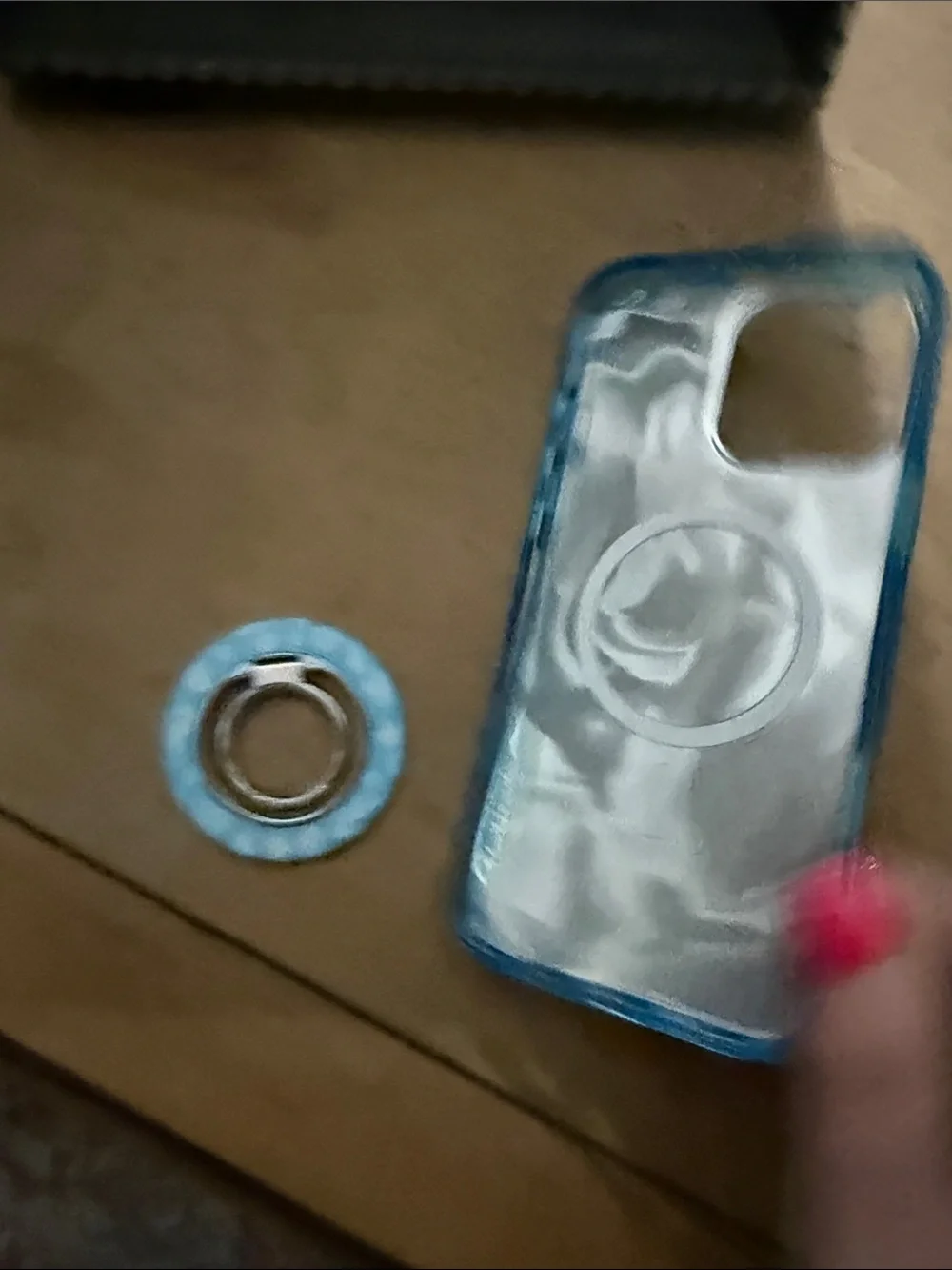 Velvet Caviar Blue Seashell Ring Grip Phone Case for iPhone 16 pro max